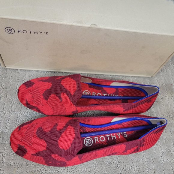 Rothy's The Loafer Red Camo Slip On Shoes Women's Size US 7.5, 8, 8.5 NEW - Picture 5 of 10